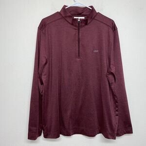 Greg Norman Mens Burgundy Heather 1/4 Zip Pullover Golf Shirt Size L G